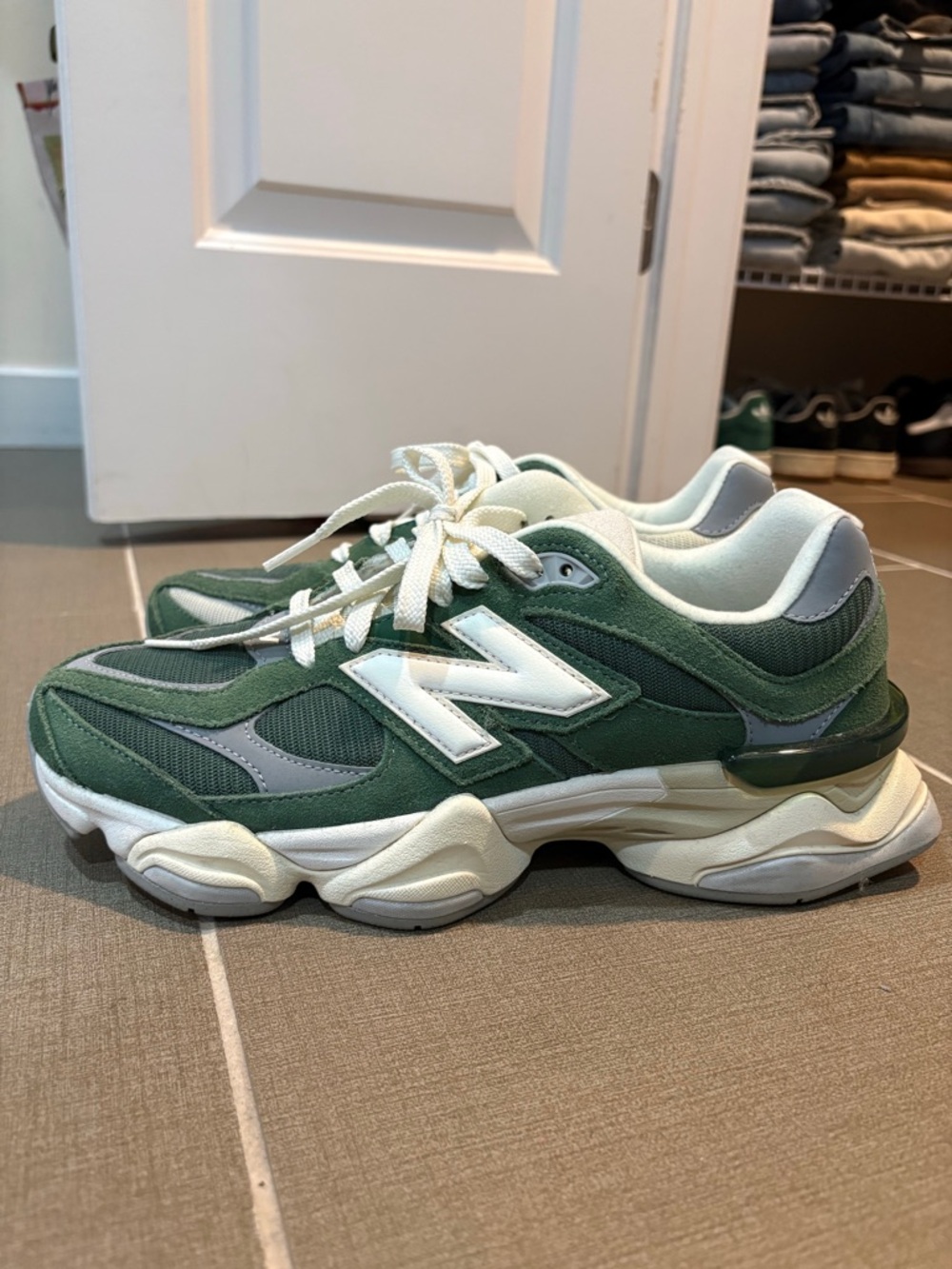 New Balance 9060 Green Suede